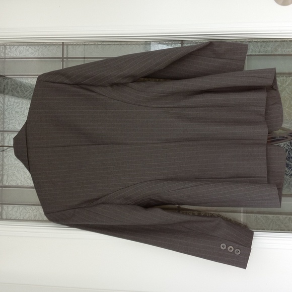 Lafayette NewYork148 Grey+Sl.Blue Pinstripe Women's Blazer 100%Wool Size4P Excel - Picture 8 of 14